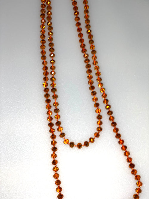 28 inch orange bead necklace