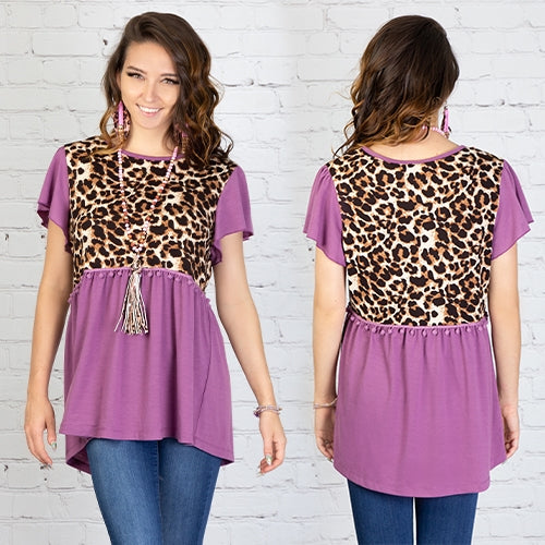 Leopard/purple top