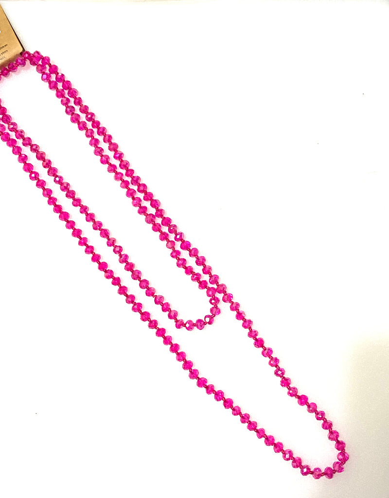 Pink 28inch beaded necklace