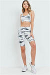 IVORY BLACK TIE DYE TOP & SHORT SET