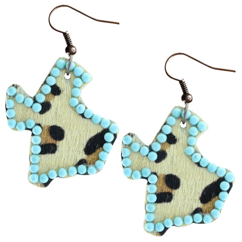 Cowhide Texas earrings