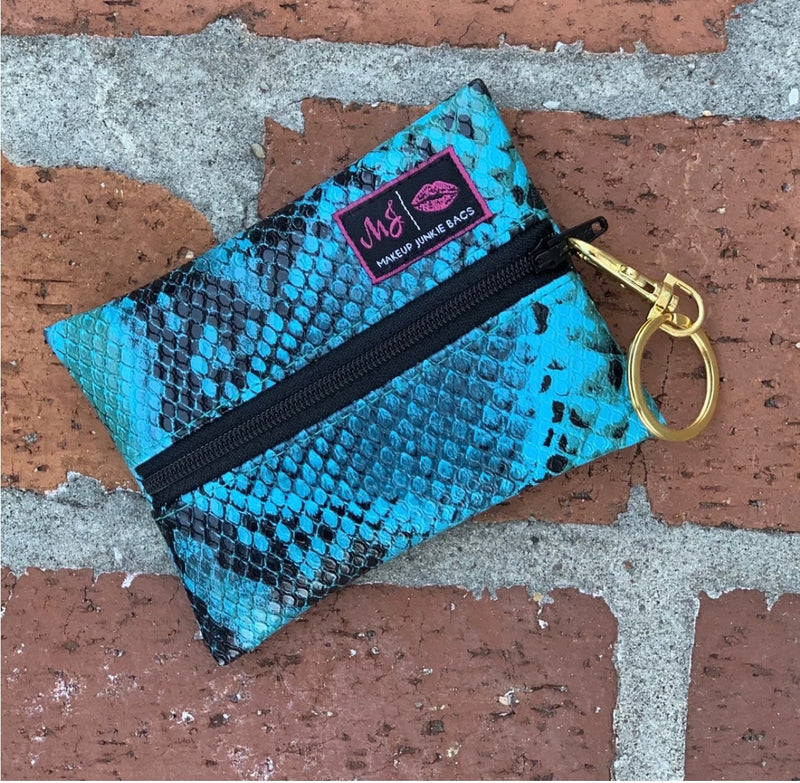 Mini Aqua Viper Makeup Junkie Bag