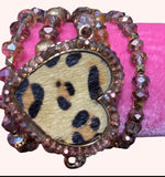 Leopard heart 5 bracelet stackable