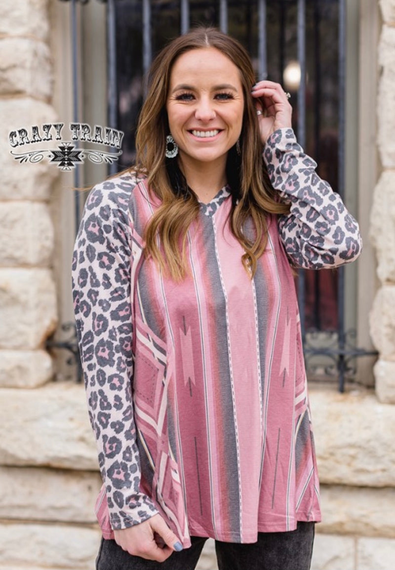 Long sleeve pink leopard