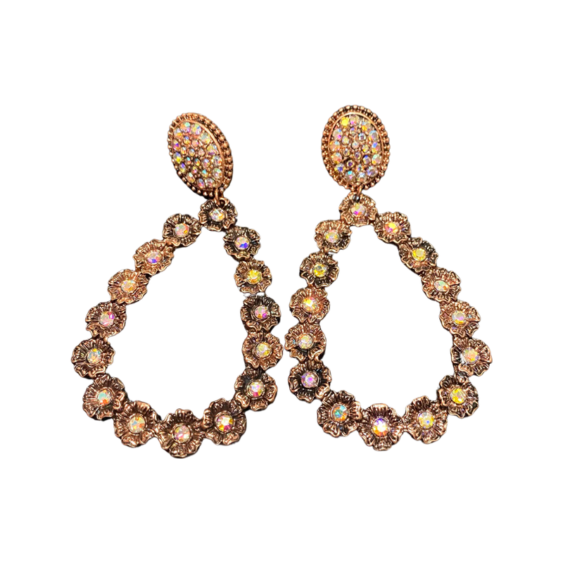 Flower jeweled earrings