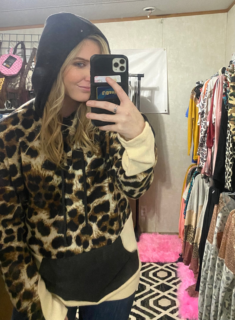 Leopard print hoodie