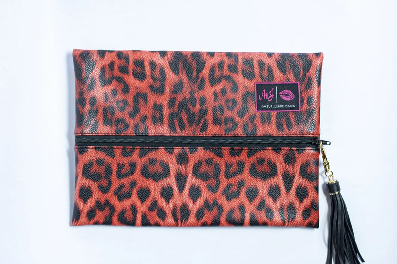 Small Ruby Leopard Makeup Junkie Bag