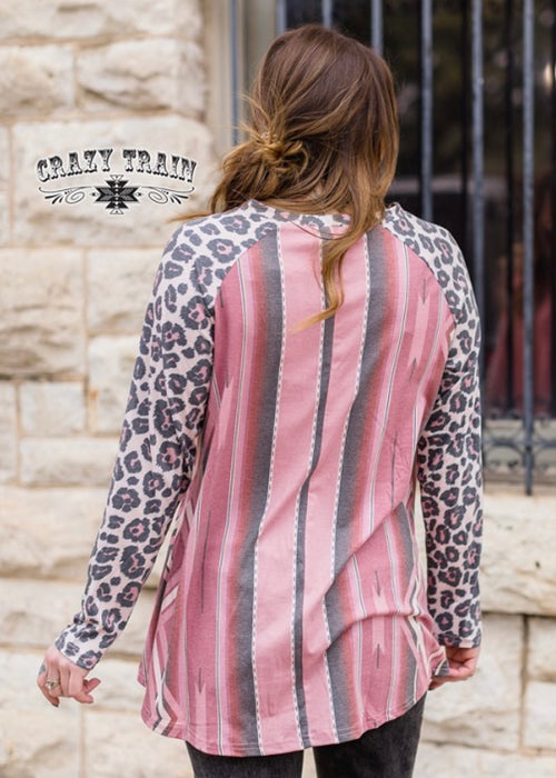 Long sleeve pink leopard