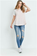 RAGLAN SLEEVES LEOPARD SWING TOP- PINK SMOKE/OFF-WHITE/LIGHT ASH GREY-ASH GREY