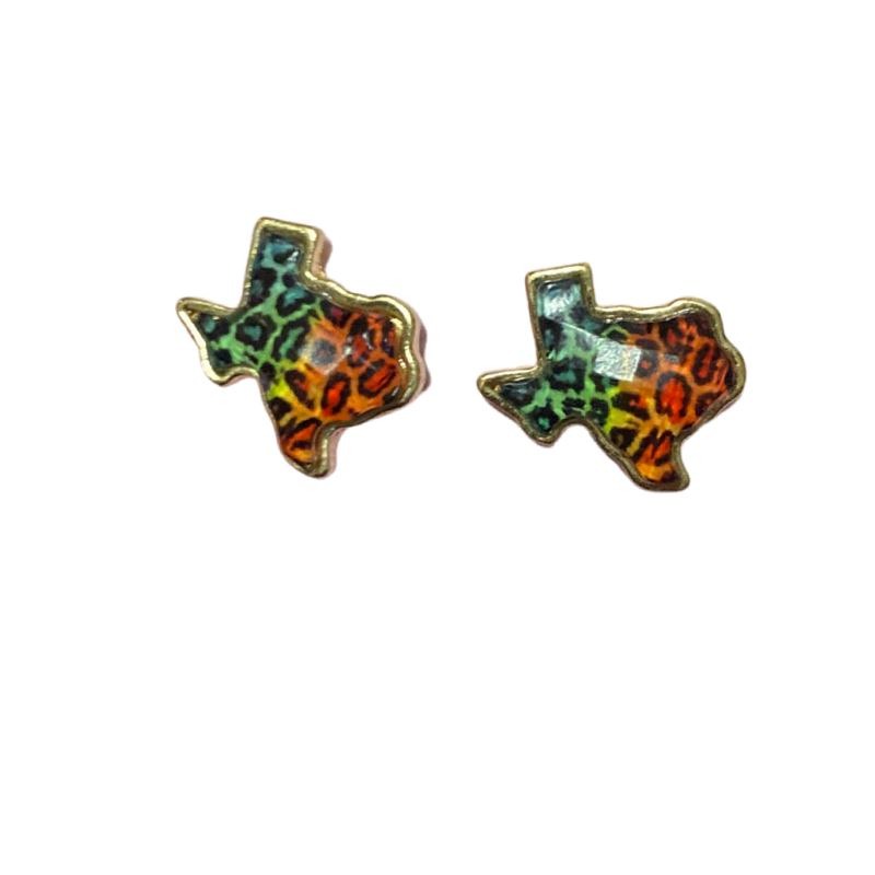 Texas leopard earrings