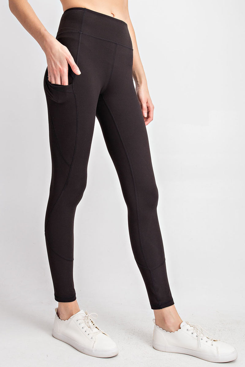 Black butter leggings with pockets