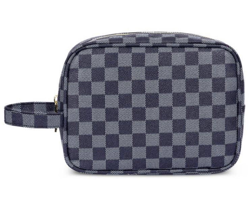 Checkered toiletry bag