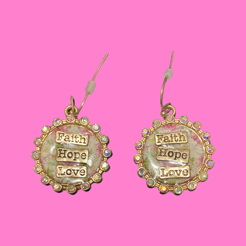 Faith hope love earrings