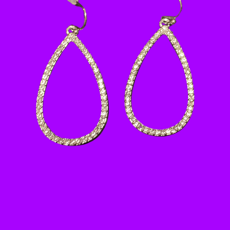 Rhinestone tear drop earrings