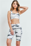 IVORY BLACK TIE DYE TOP & SHORT SET