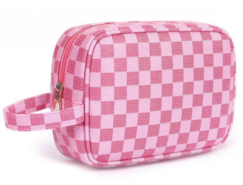 Checkered toiletry bag
