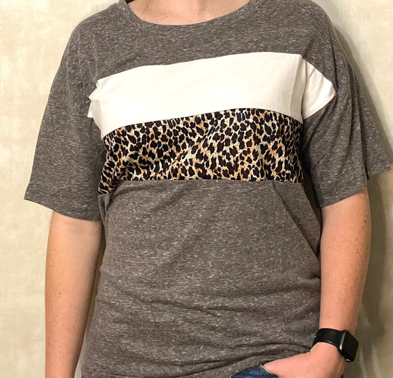 Gray/cheetah tshirt